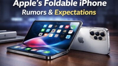 Apple foldable iPhone concept showing flexible display design