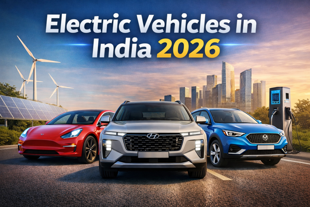 electric vehicles charging at a public station in India in 2026