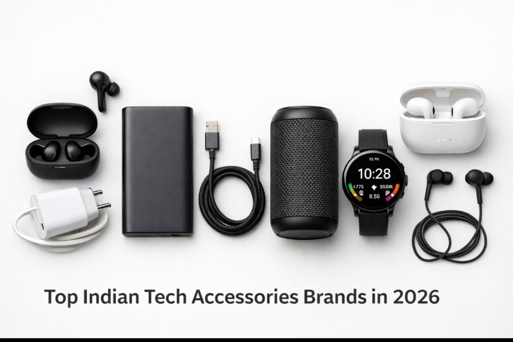 Top Indian tech accessories in 2026 including earbuds, speakers, power banks and smartwatches