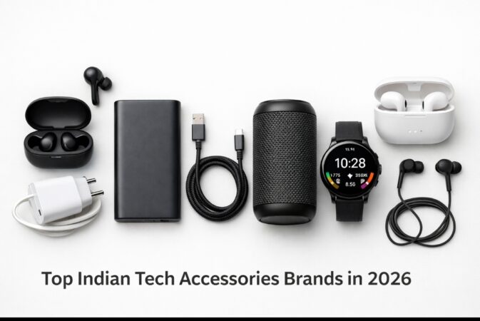 Top Indian tech accessories in 2026 including earbuds, speakers, power banks and smartwatches